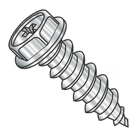 Usa Industrials Self-Drilling Screw, #8-15 x 1/2 in, Plain 18-8 Stainless Steel Flange Hex Head Phillips Drive BULK-SCRW-13672
